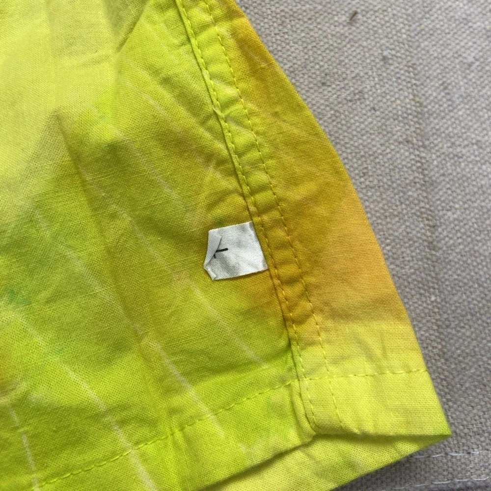Vintage Shorts Mens L Surfer's Alliance Swim Trunks Tie Dye Yellow Surf 90s